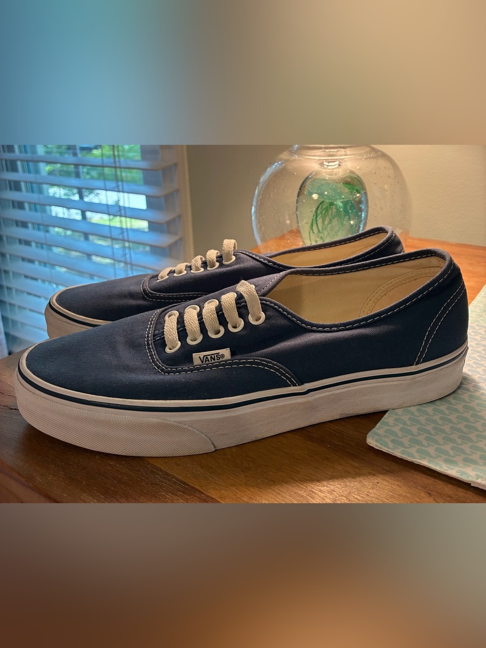 Vans Authentic Canvas Sneakers - Navy Blue with White
